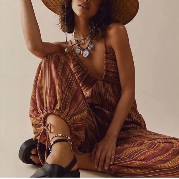Free People Sundaze For Surfin'Jumpsuit in Red Clay Large